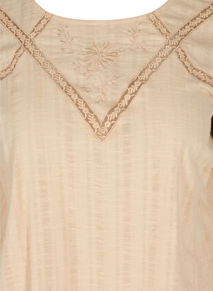 Cotton blouse with long sleeves and embroidery, Irish Cream, Packshot image number 2