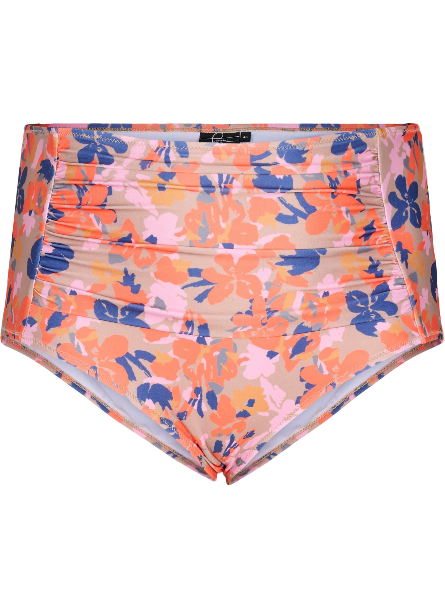 Extra high-waisted bikini bottom with print
