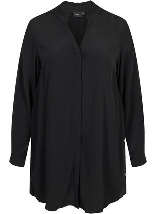 Viscose tunic with pearls, Black, Packshot image number 0