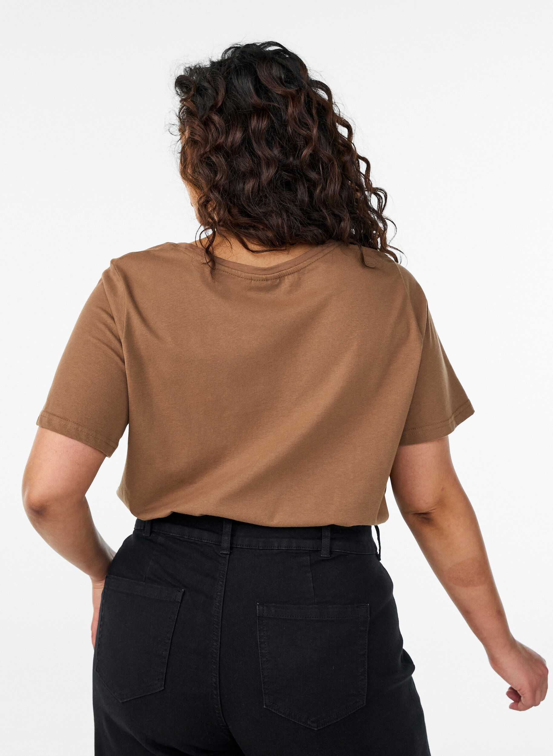 Zizzifashion FLASH - T-shirt with print, Brown, Model image number 2