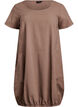 Short-sleeved cotton dress, Brown, Packshot image number 0