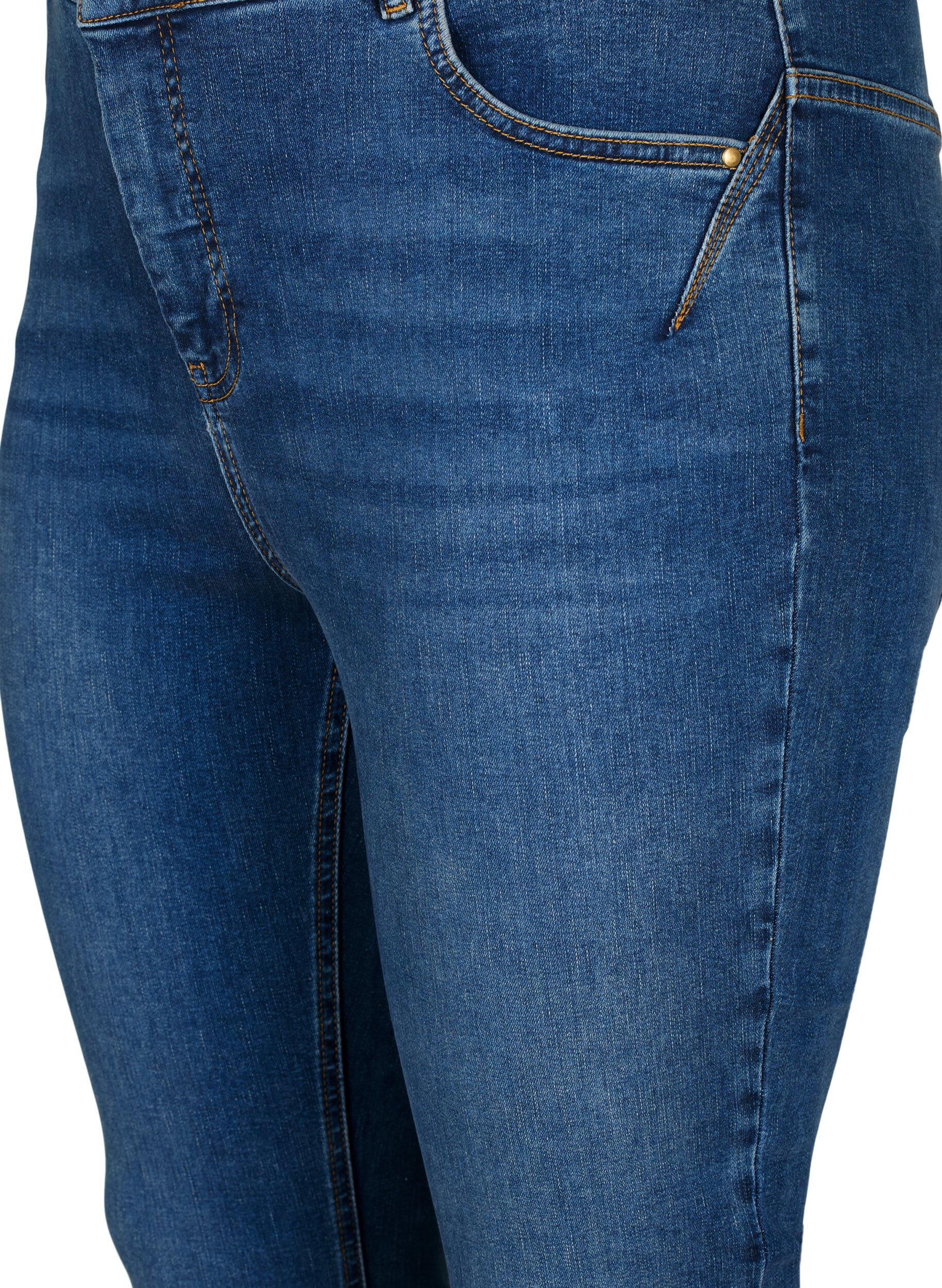 Zizzifashion Super slim Amy jeans with high waist, Blue denim, Packshot image number 2