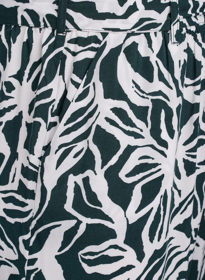 High-waisted viscose trousers, Green, Packshot image number 2