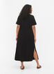 Midi dress in cotton with short sleeves, Black, Model image number 1