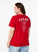 T-shirt with text print and round neck, Red, Model image number 2