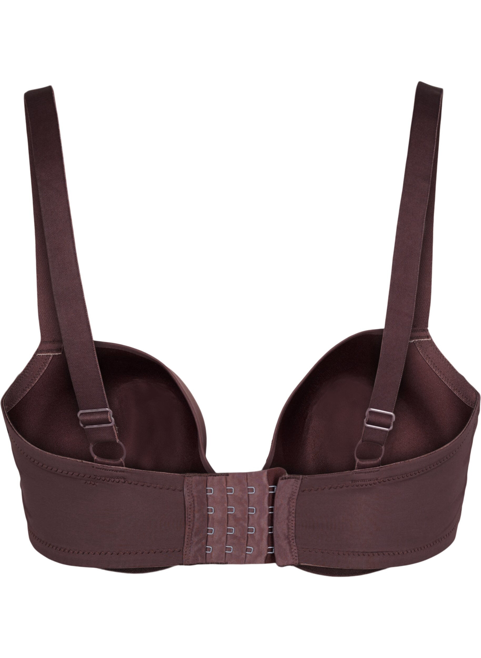 Zizzifashion Moulded bra with cross detail, Brown, Packshot image number 1