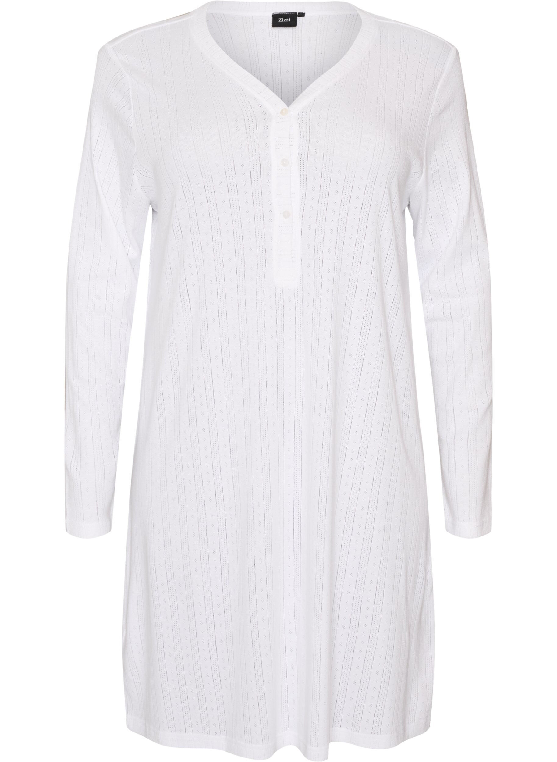 Nightgown in organic cotton with eyelet embroidery