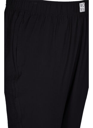 Loose viscose trousers with elastic borders and pockets, Black, Packshot image number 2