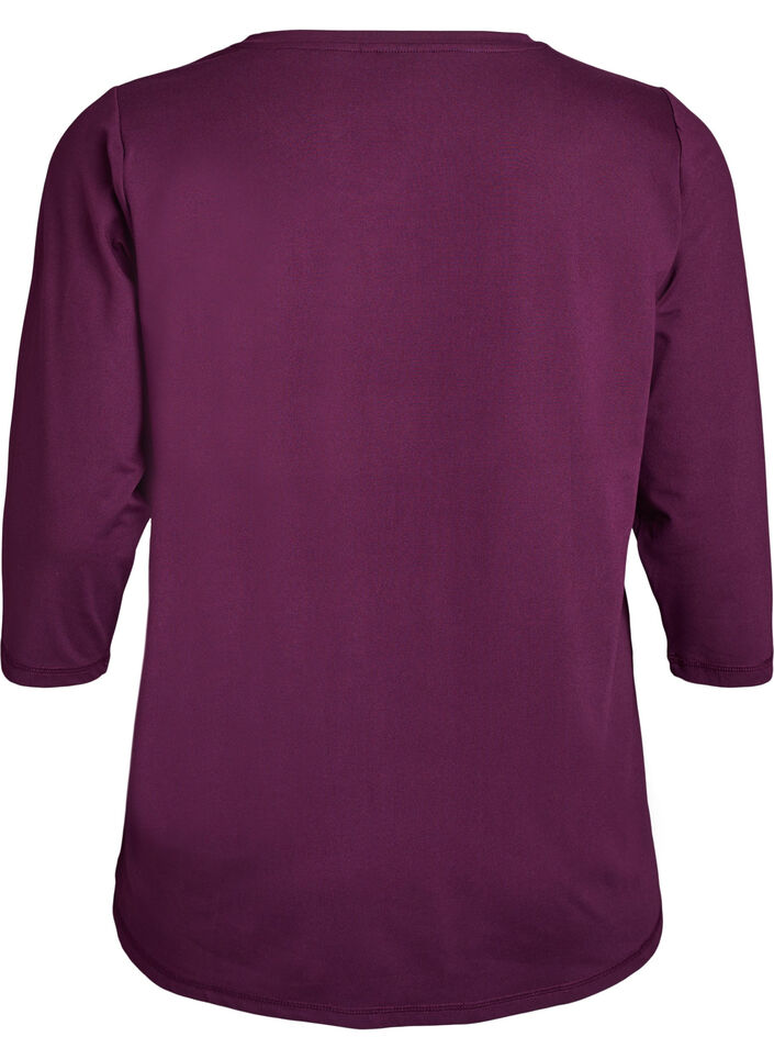 Sports top with 3/4 sleeves, Purple, Packshot image number 1