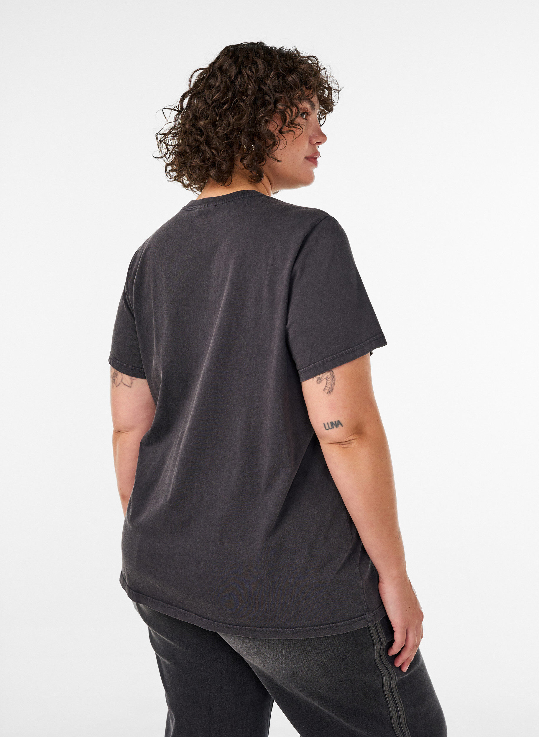 ZizzifashionOrganic cotton graphic T-shirt, Beige, Model image number 2
