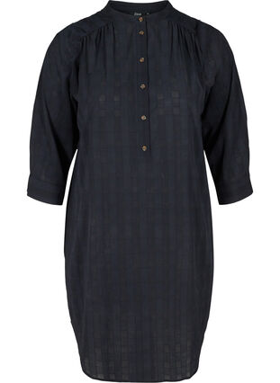 3/4-sleeved dress with buttons, Black Beauty, Packshot image number 0