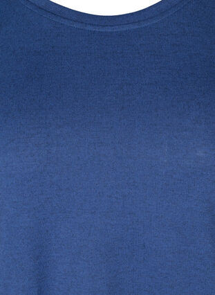 Blouse with 3/4 length sleeves and buttons, Twilight Blue Mel, Packshot image number 2