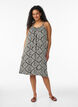 Knee-length strap dress in organic cotton, Black, Model image number 1