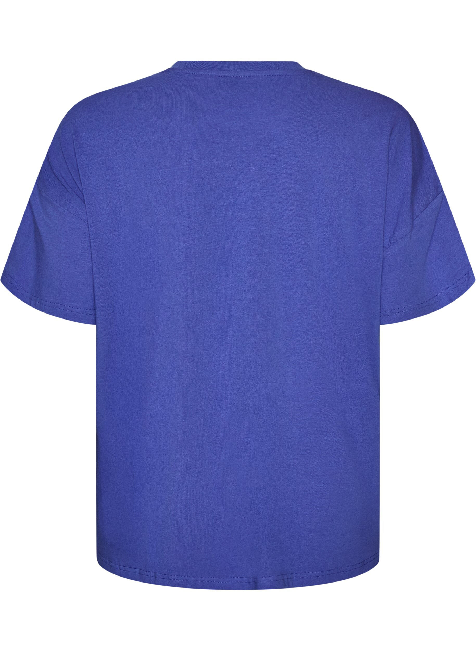 ZizzifashionOrganic cotton T-shirt with a small front motif, Blue, Packshot image number 1