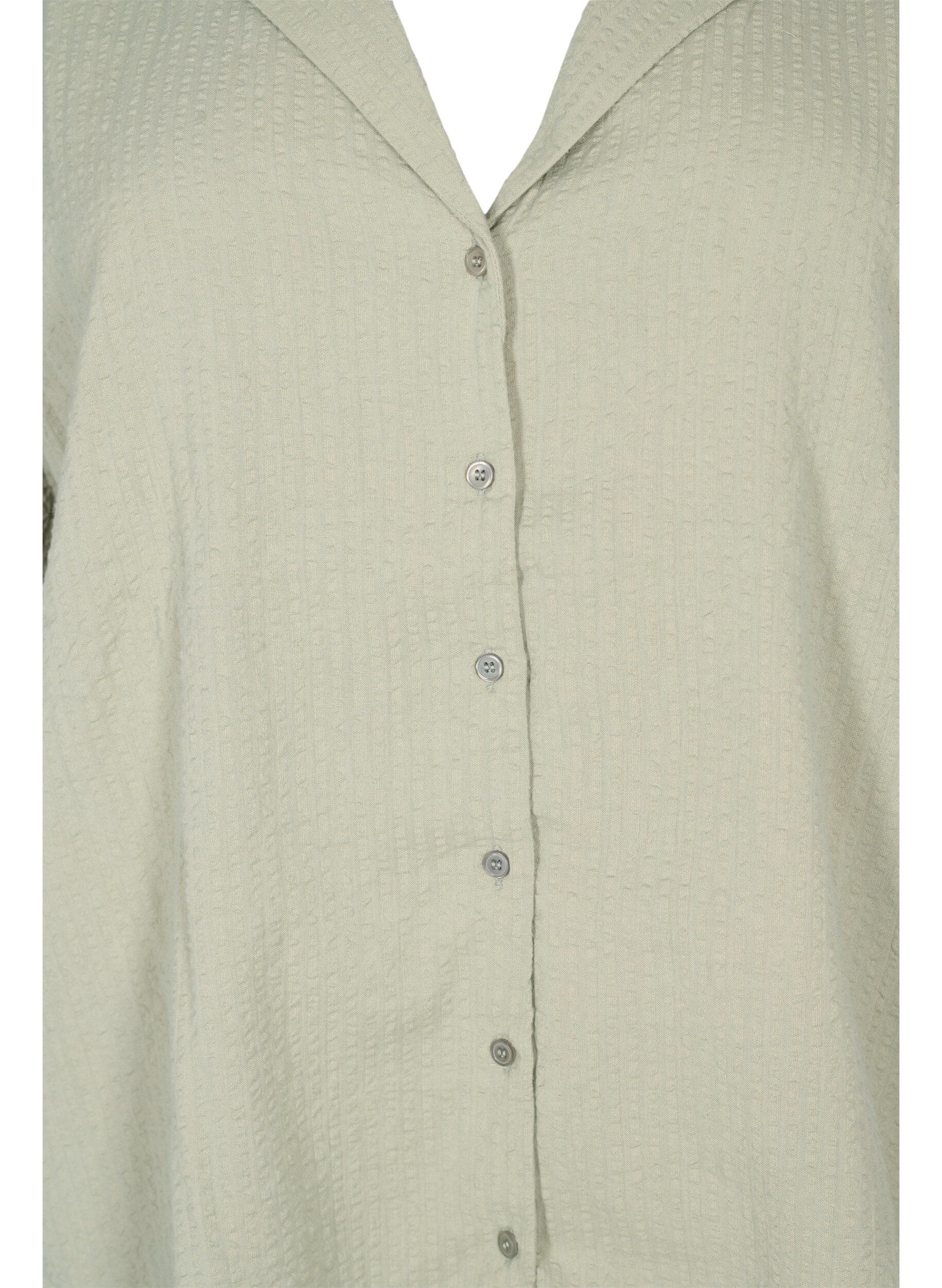 Zizzifashion Cotton shirt with structured fit, Seagrass , Packshot image number 2