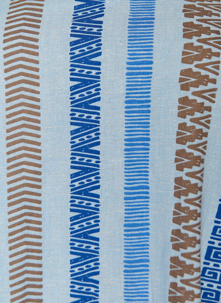 Short dress in linen and viscose with 3/4 sleeves, Blue, Packshot image number 2