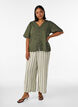 Short-sleeved cotton shirt with a V-neck, Green, Model image number 1