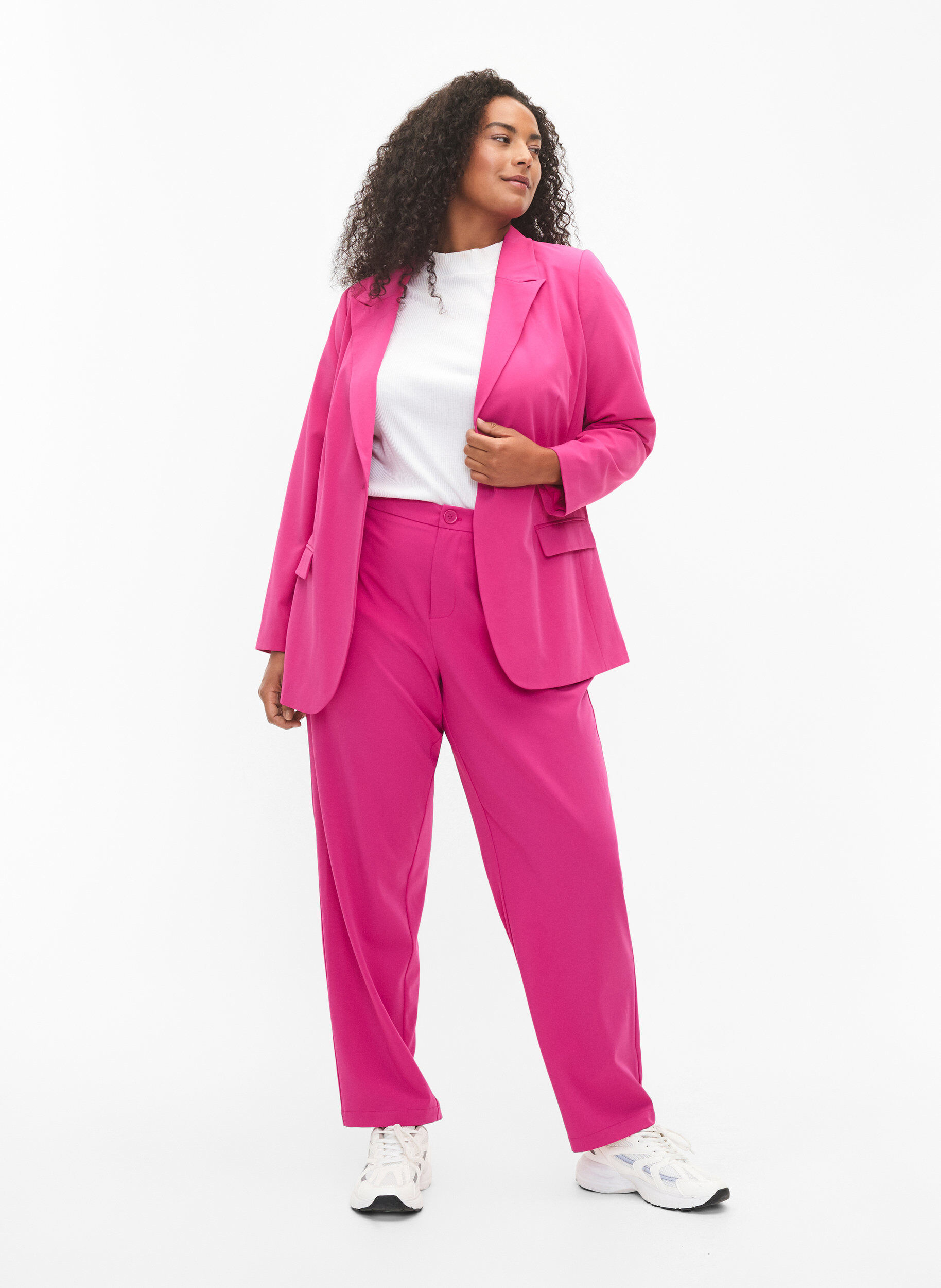 Zizzifashion Classic trousers with pockets, Festival Fuchsia, Model image number 0