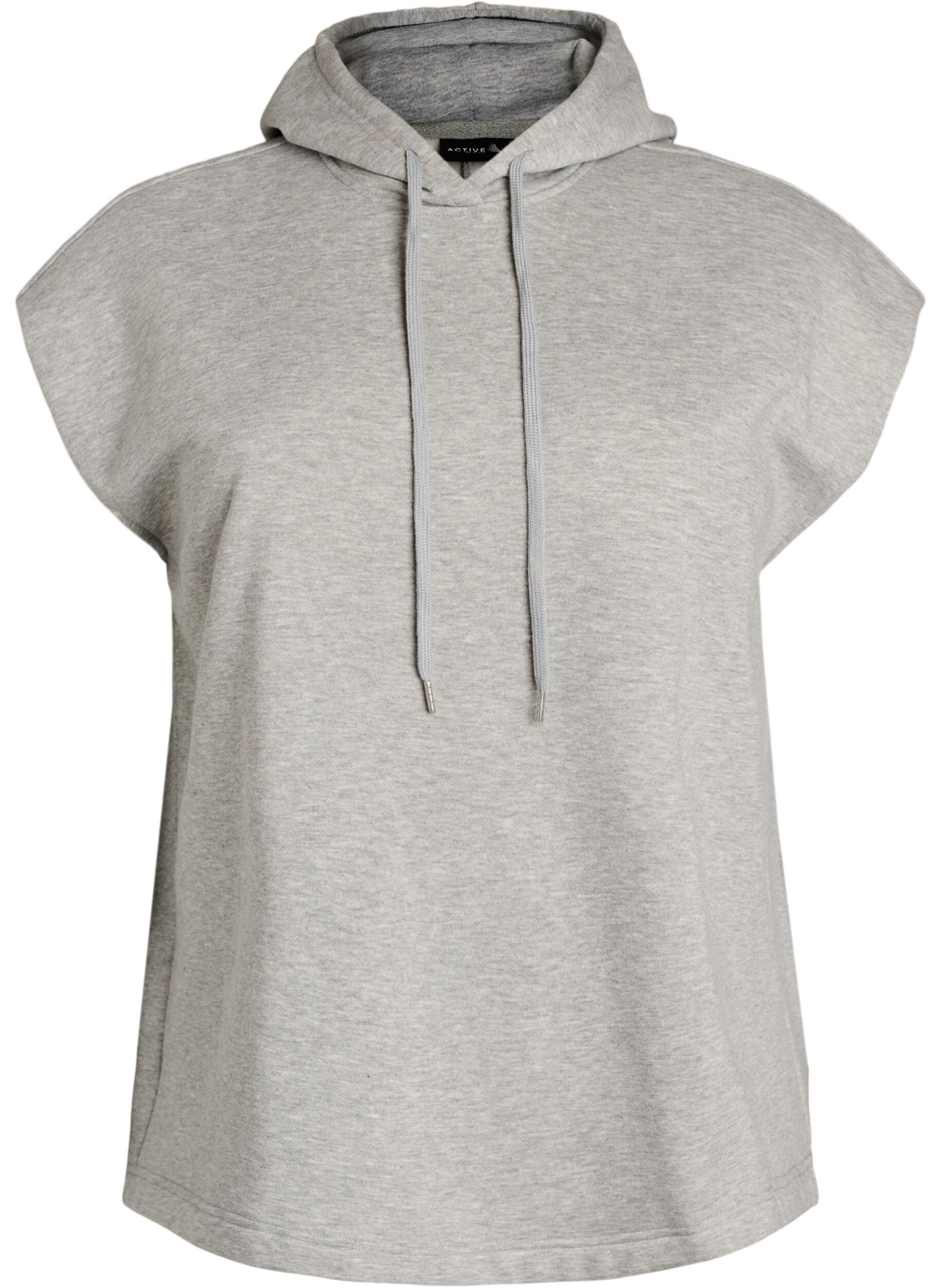 ZizzifashionHooded sweat vest with shoulder padding, Grey, Packshot image number 0