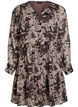 Short A-line dress with floral print, Black, Packshot image number 0