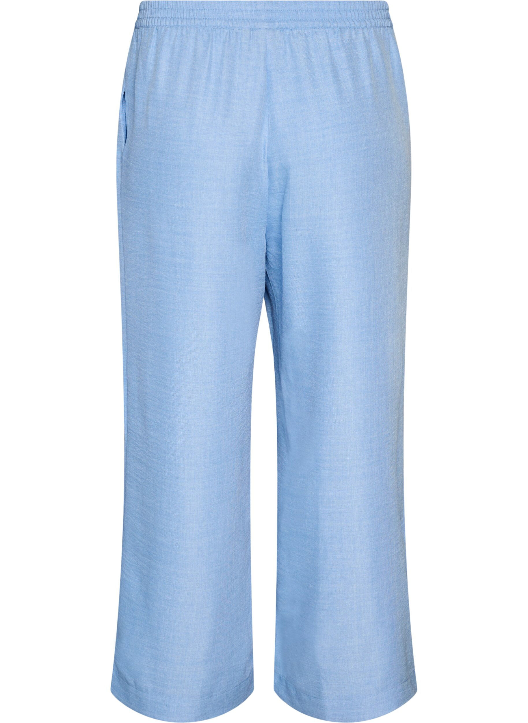 Zizzifashion Loose trousers with elasticated waistband and pockets, Light Blue, Packshot image number 1