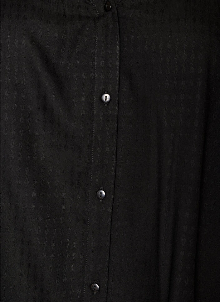 Viscose shirt with short sleeves and ruched detail, Black, Packshot image number 2