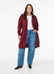 Long cotton sweat cardigan with hood, Dark Bordeaux, Model image number 1