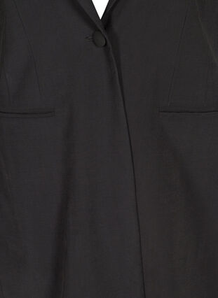 Long, classic viscose blazer, Black, Packshot image number 2