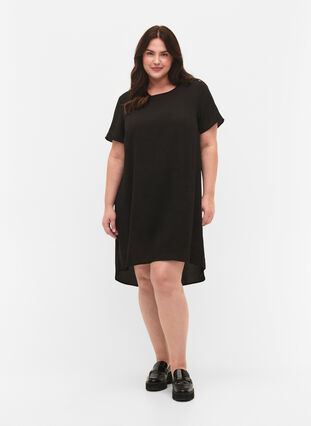 Dress with short sleeves, Black, Model image number 2