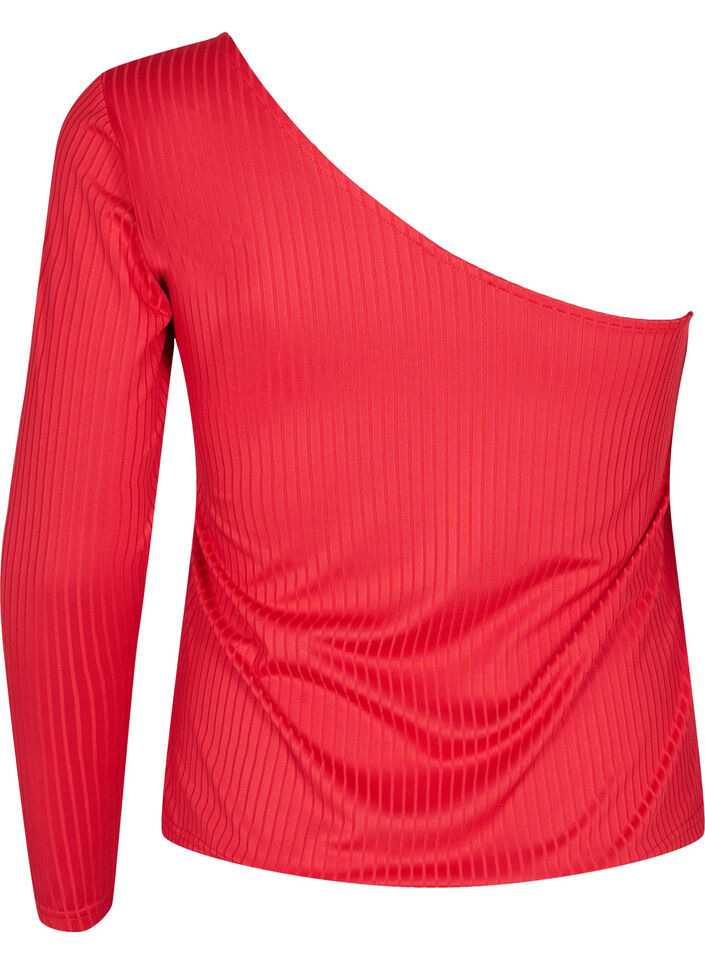 One-shoulder top, Tango Red, Packshot image number 1