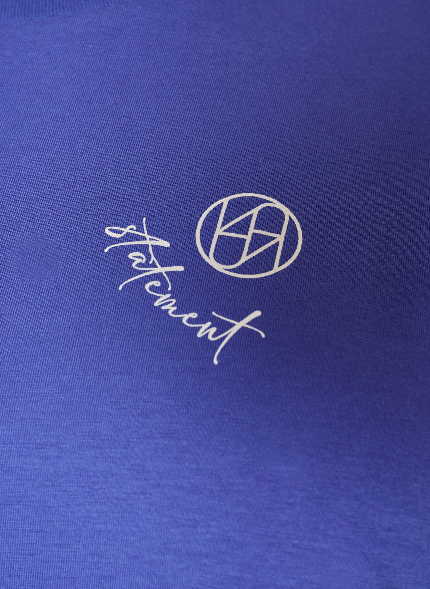 ZizzifashionOrganic cotton T-shirt with a small front motif, Blue, Packshot image number 2