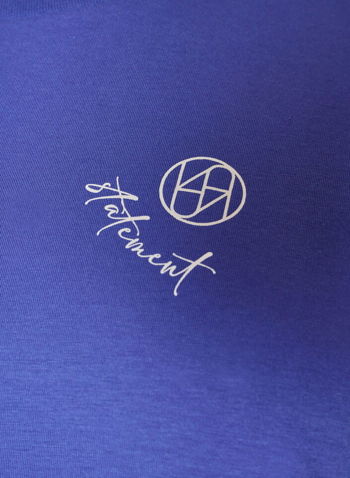 Organic cotton T-shirt with a small front motif, Blue, Packshot image number 2