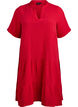 Short A-line dress in cotton muslin, Red, Packshot image number 0