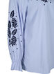 Cotton blouse with embroidery and ruffles, Light Blue, Packshot image number 3