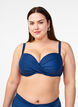 Bikini top with underwire and draping, Blue, Model image number 0