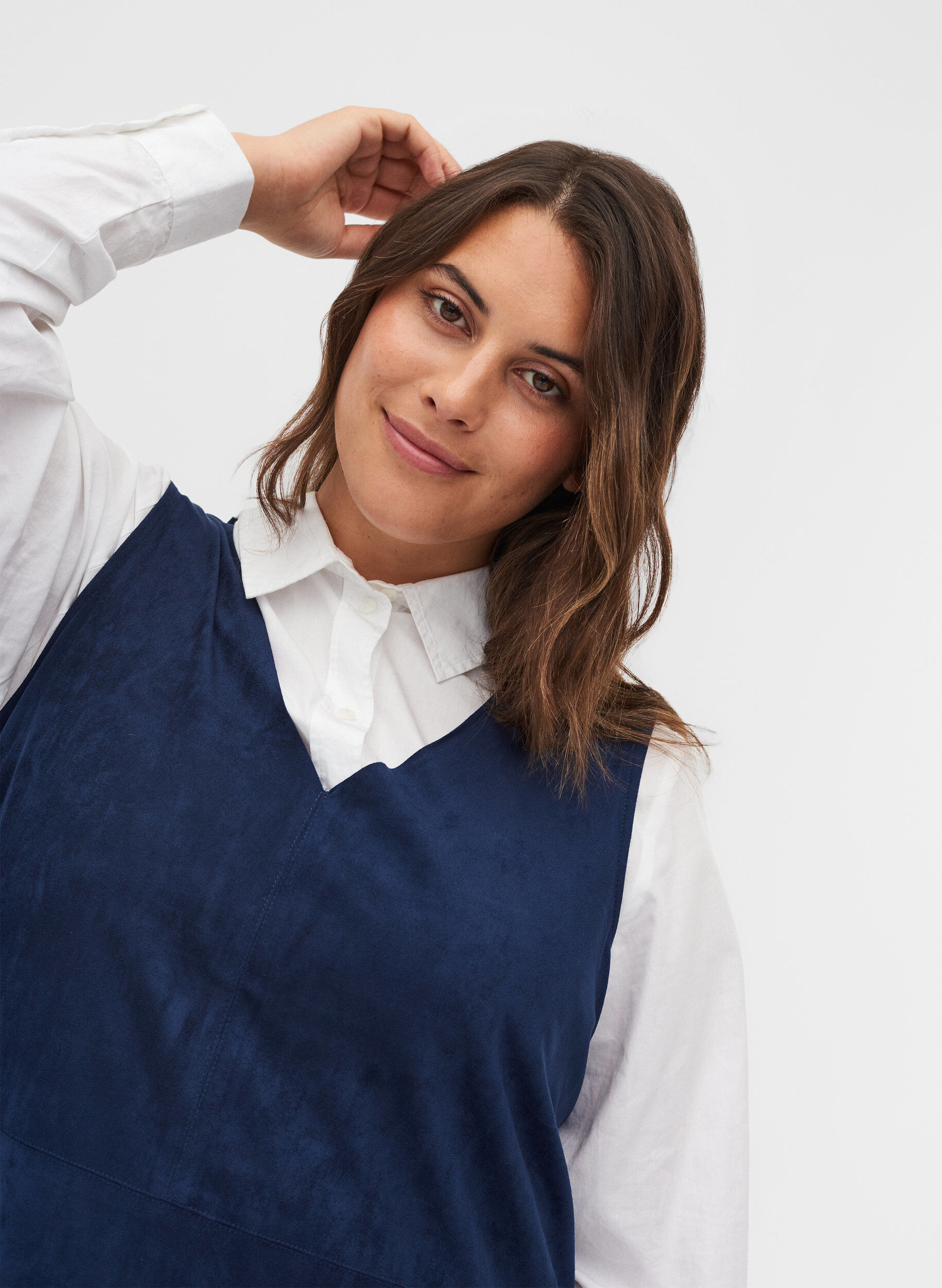 Zizzifashion Sleeveless A-line dress, Dark Blue, Model image number 2