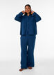 Loose cotton muslin pyjama bottoms, Blue, Model image number 0