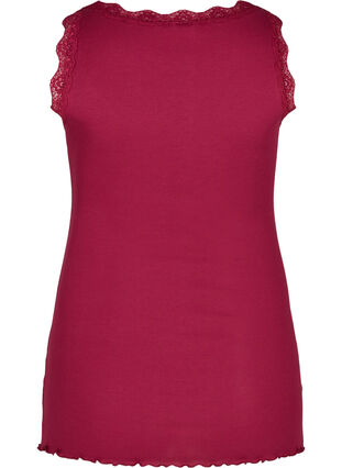 Top with lace trim, Carmine, Packshot image number 1