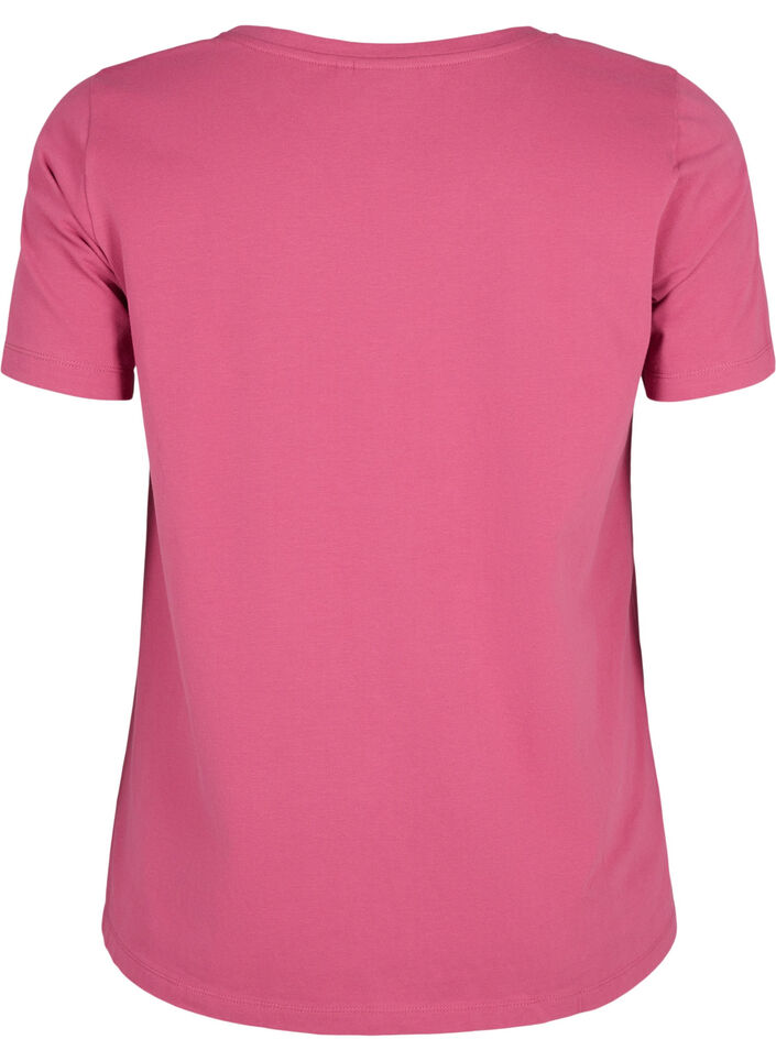 Solid-coloured basic cotton T-shirt, Red, Packshot image number 1