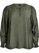 Viscose blouse with smock and gathered details, Green, Packshot image number 0