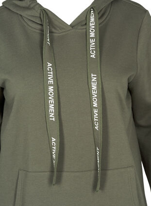 Long hooded sweatshirt, Ivy green, Packshot image number 2