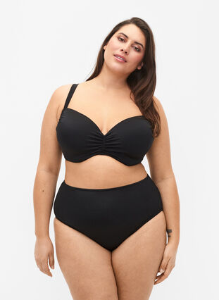 Bikini bottom with regular waist, Black, Model image number 0