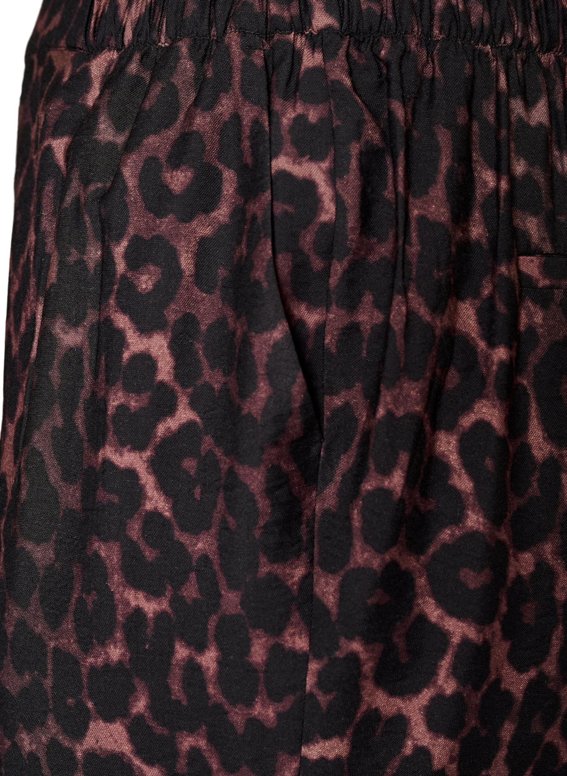 Zizzifashion Viscose trousers with an elasticated waist and straight legs, Brown, Packshot image number 2