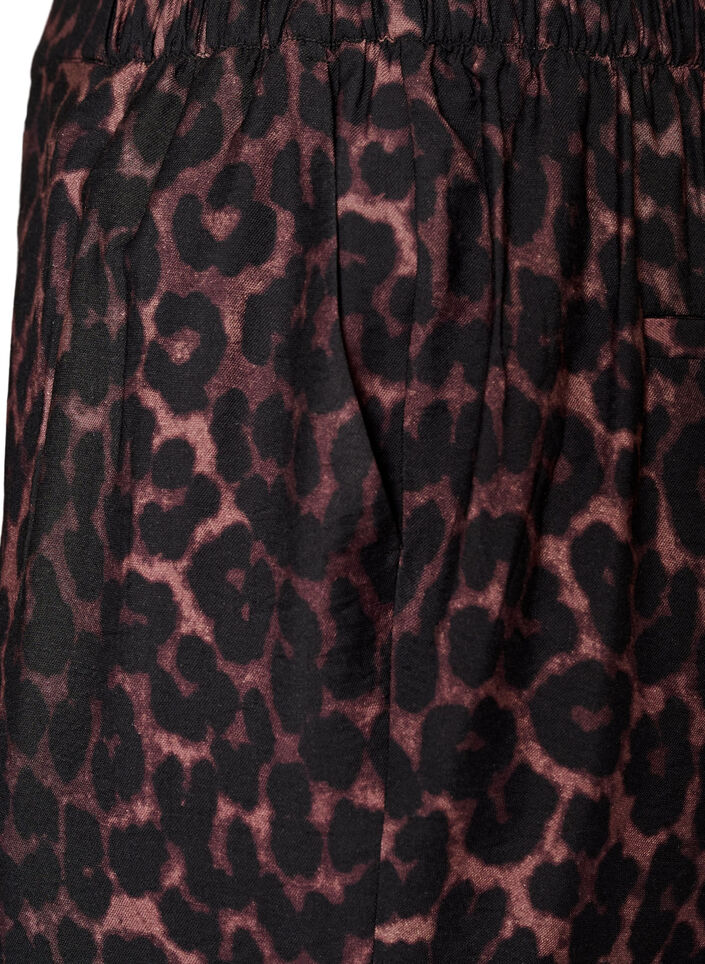 Viscose trousers with an elasticated waist and straight legs, Brown, Packshot image number 2