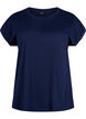 Short sleeved cotton blend t-shirt, Blue, Packshot image number 0