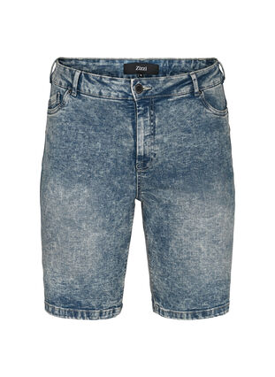 High waisted denim shorts, Light blue denim, Packshot image number 0