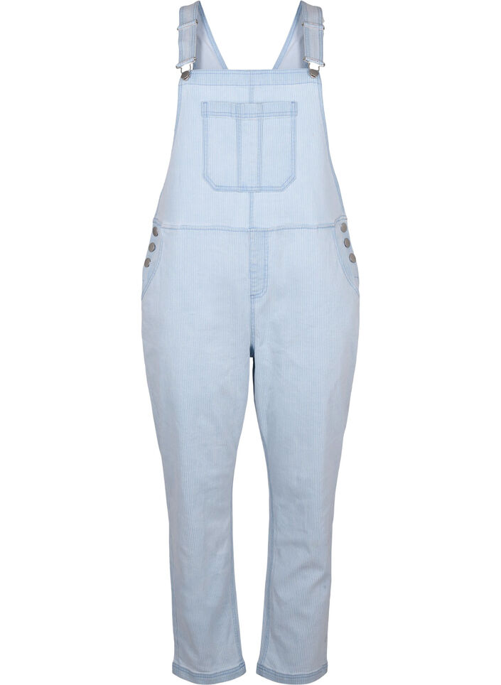 Striped denim overalls, Light Blue, Packshot image number 0