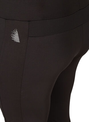 Cropped exercise tights with text print, Black, Packshot image number 3