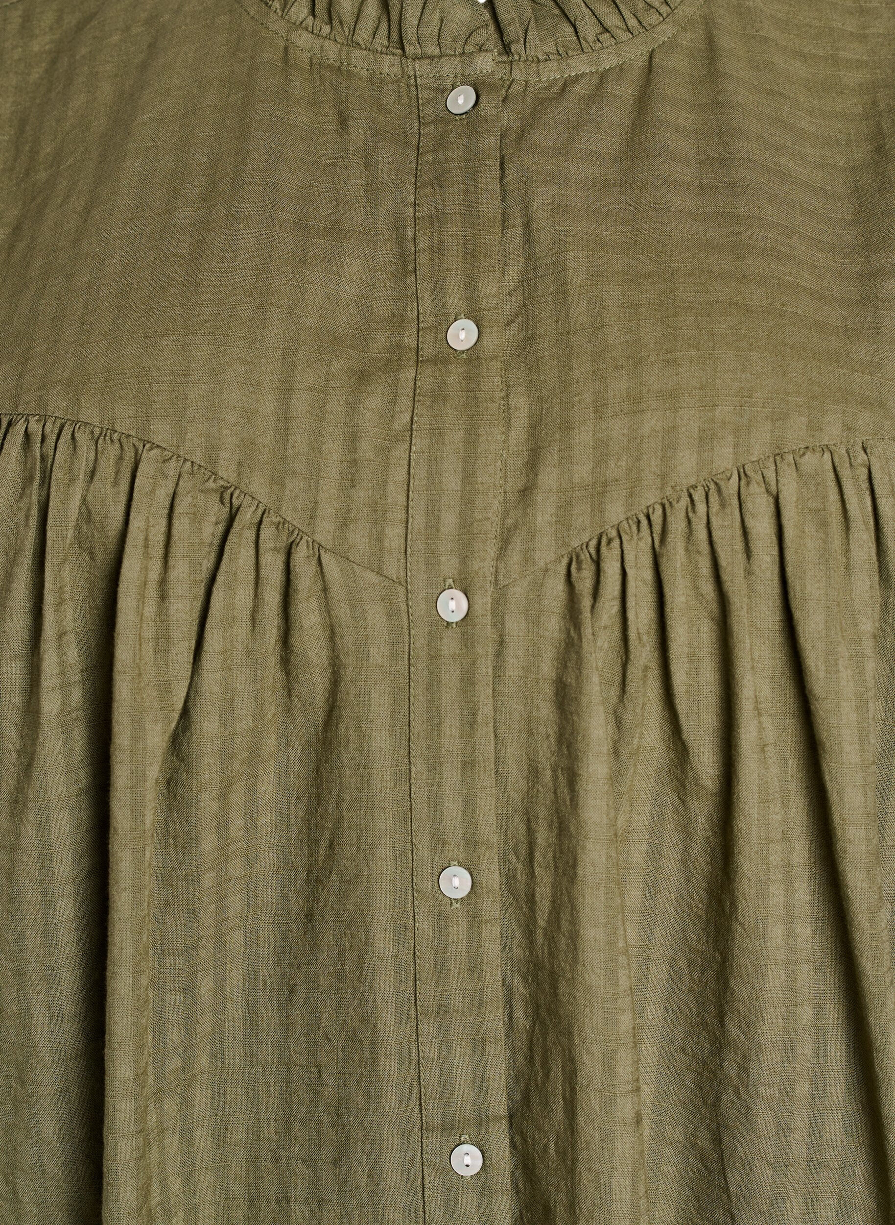 Zizzifashion A-shaped tunic with short sleeves and buttons, Green, Packshot image number 2