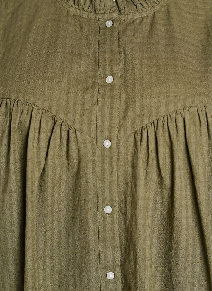 A-shaped tunic with short sleeves and buttons, Green, Packshot image number 2